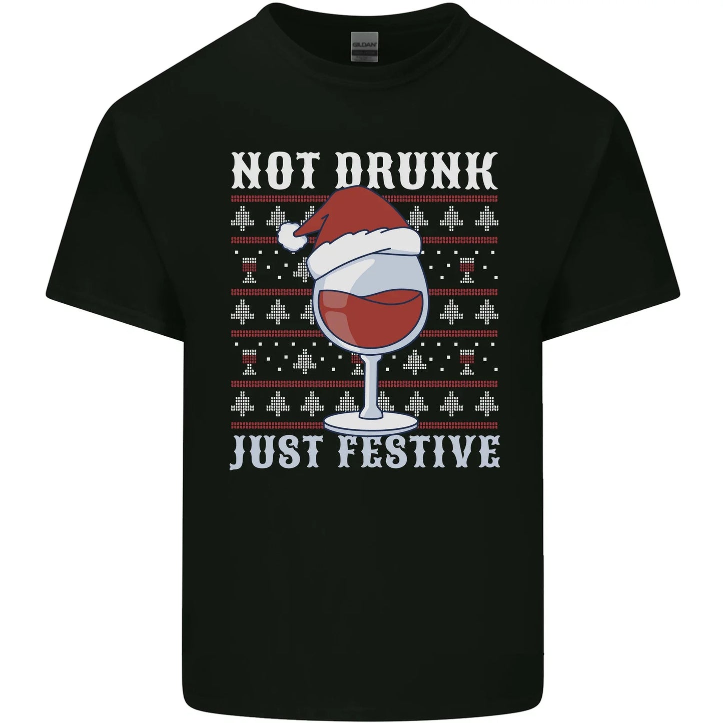 Wine Not Drunk Just Festive Funny Christmas Xmas Mens - Adult & Kids T-Shirts, Sweatshirts & Hoodies apparel design preview 1