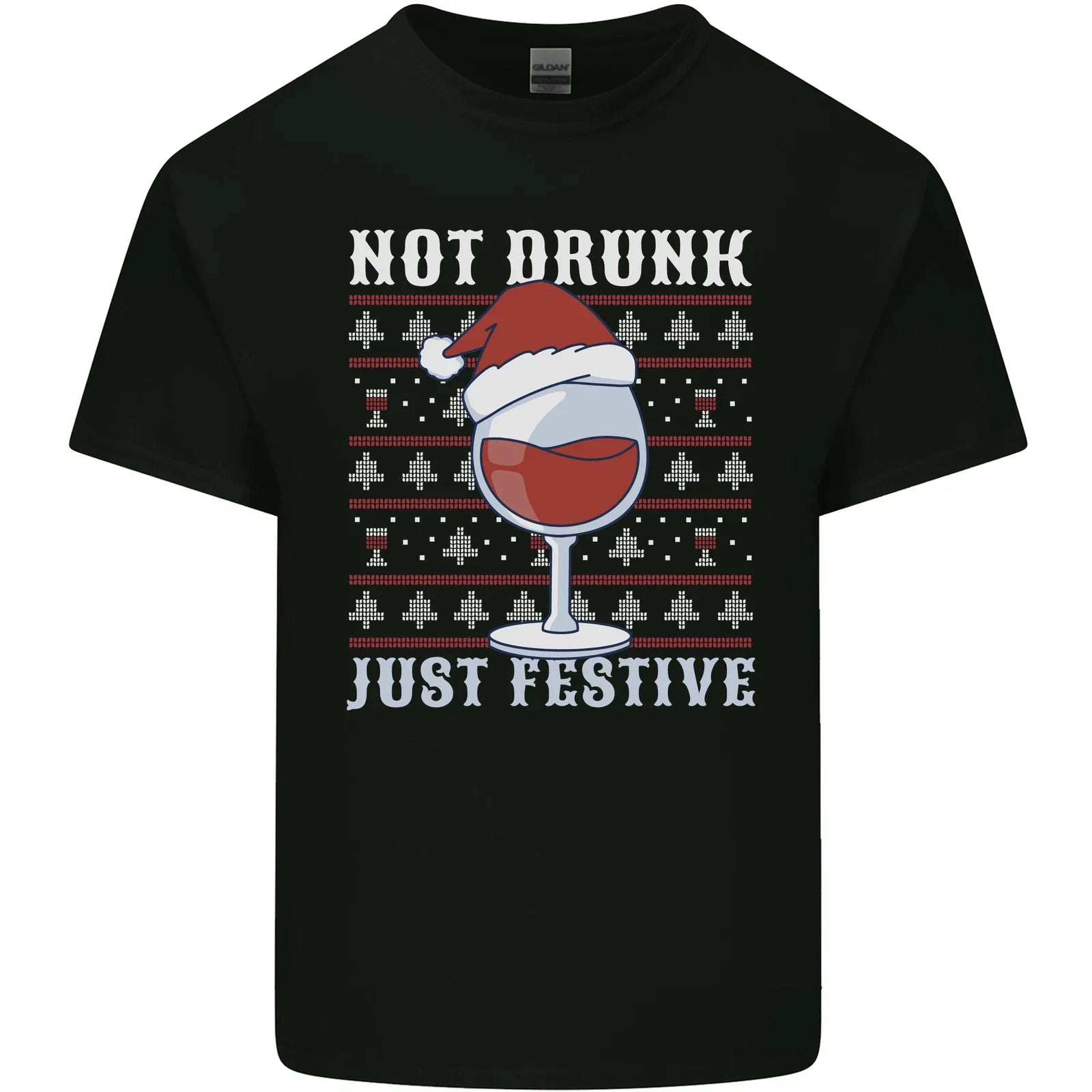 Wine Not Drunk Just Festive Funny Christmas Xmas Mens - Adult & Kids T-Shirts, Sweatshirts & Hoodies apparel design preview 1