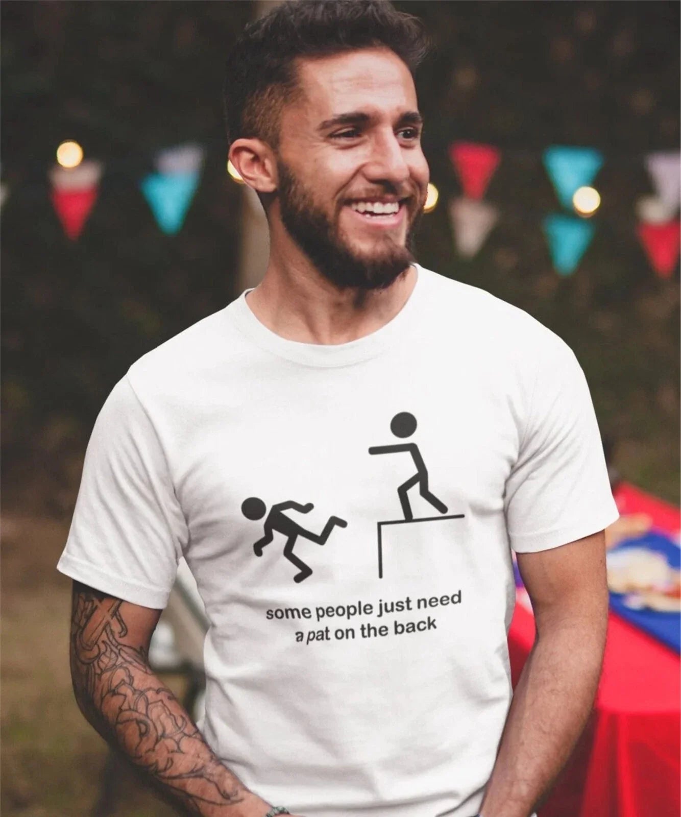 Funny Some People Just Need a Pat on the Back Lazy - Adult & Kids T-Shirts, Sweatshirts & Hoodies apparel design preview 1