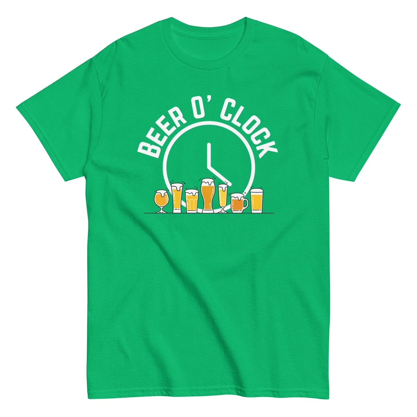 Beer o' Clock St. Patrick's Day Funny S-4X - Adult & Kids T-Shirts, Sweatshirts & Hoodies apparel design preview 1