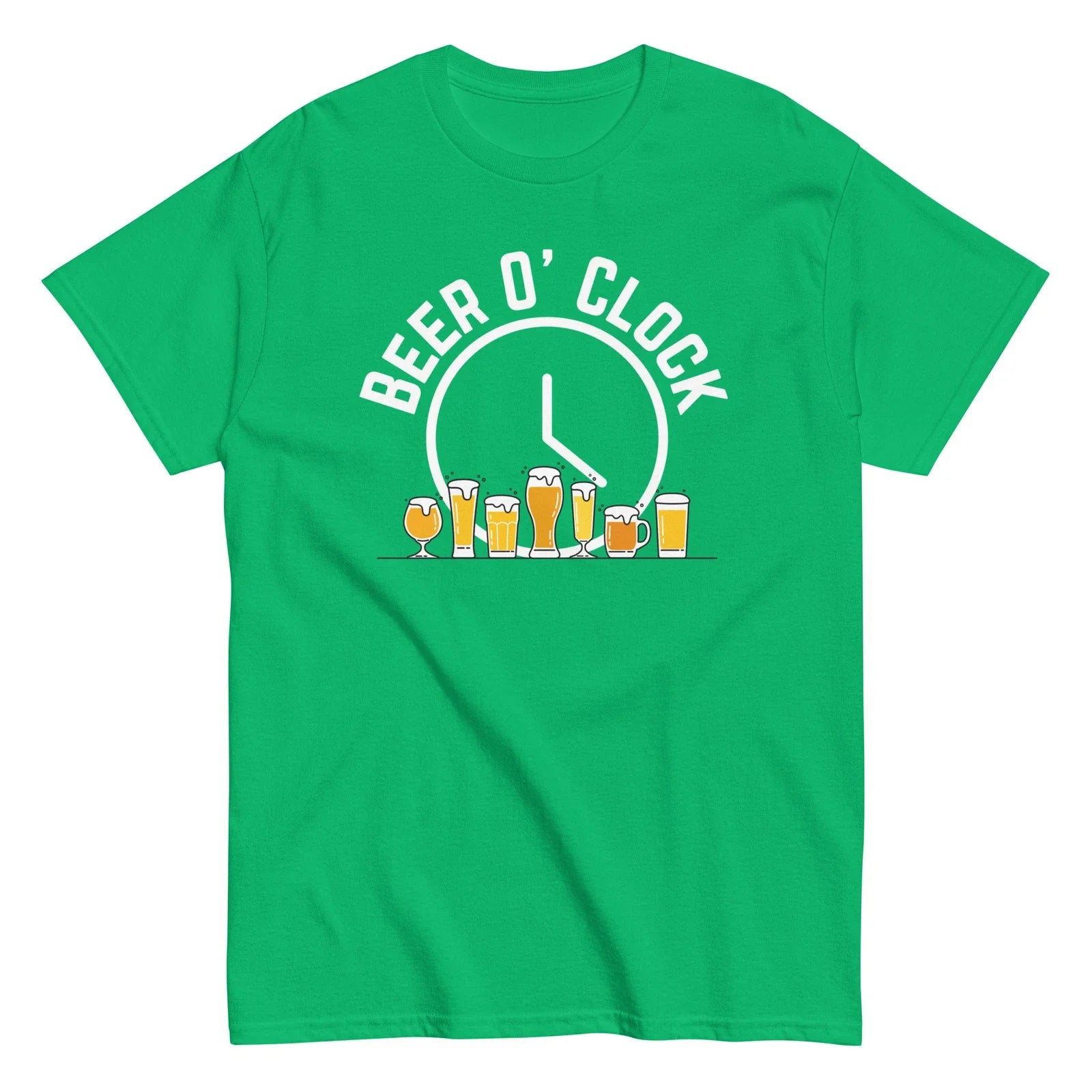 Beer o' Clock St. Patrick's Day Funny S-4X - Adult & Kids T-Shirts, Sweatshirts & Hoodies apparel design preview 1