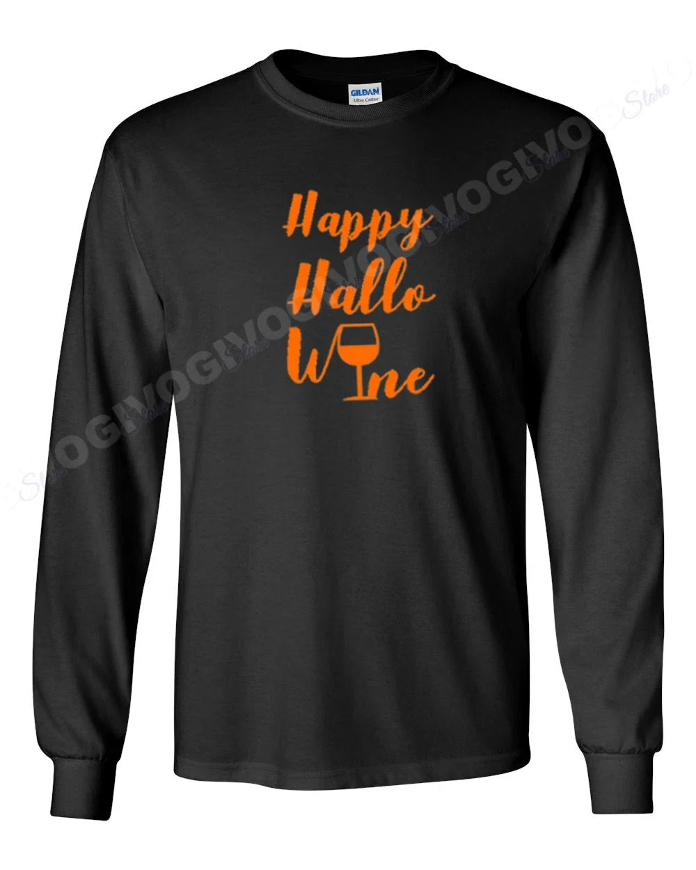 Happy Hallowine Halloween Funny Wine Lover Black Fall - Adult & Kids T-Shirts, Sweatshirts & Hoodies apparel design preview 1