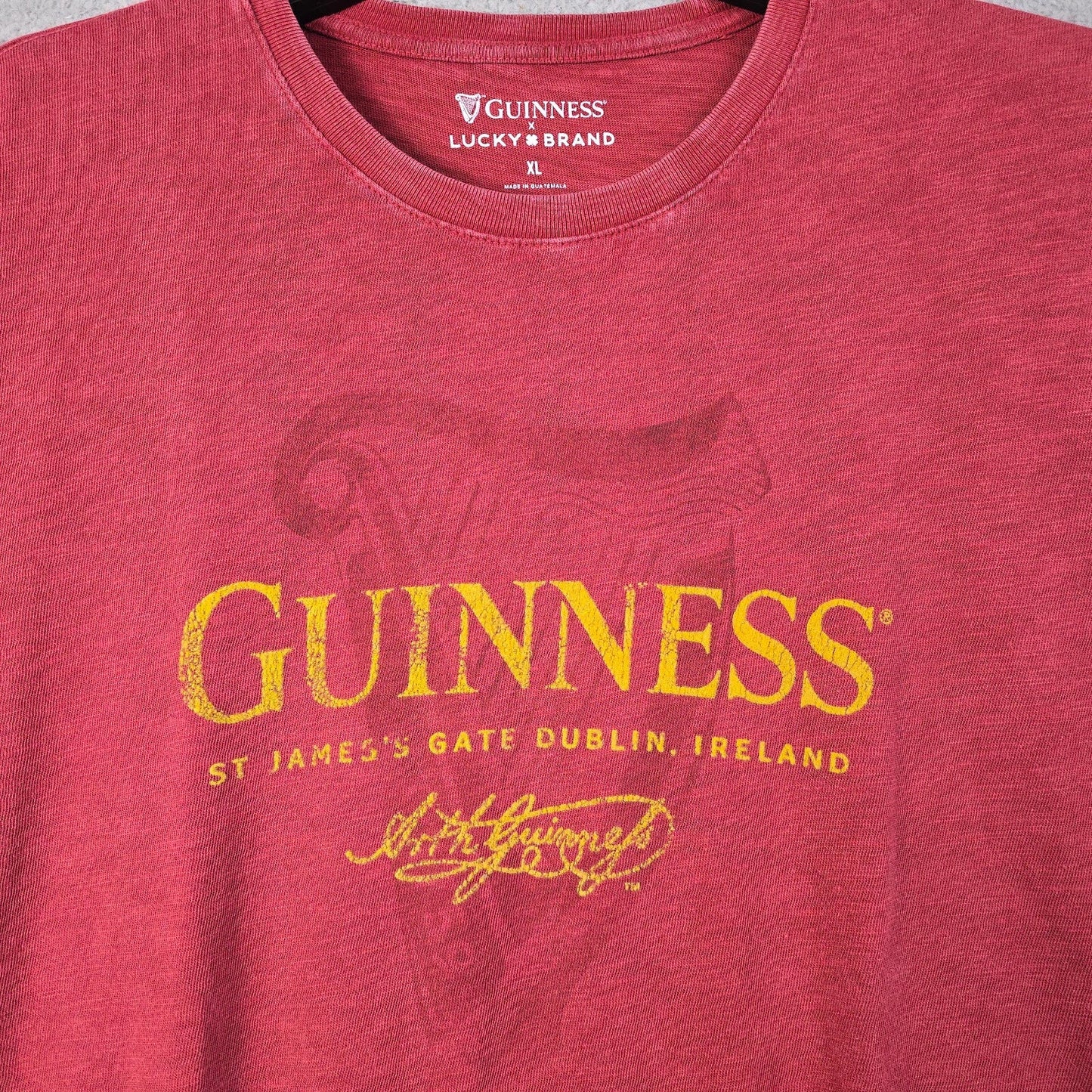 GUINNESS IRISH Beer Mens Extra Large XL Red Casual - Adult & Kids T-Shirts, Sweatshirts & Hoodies apparel design preview 1