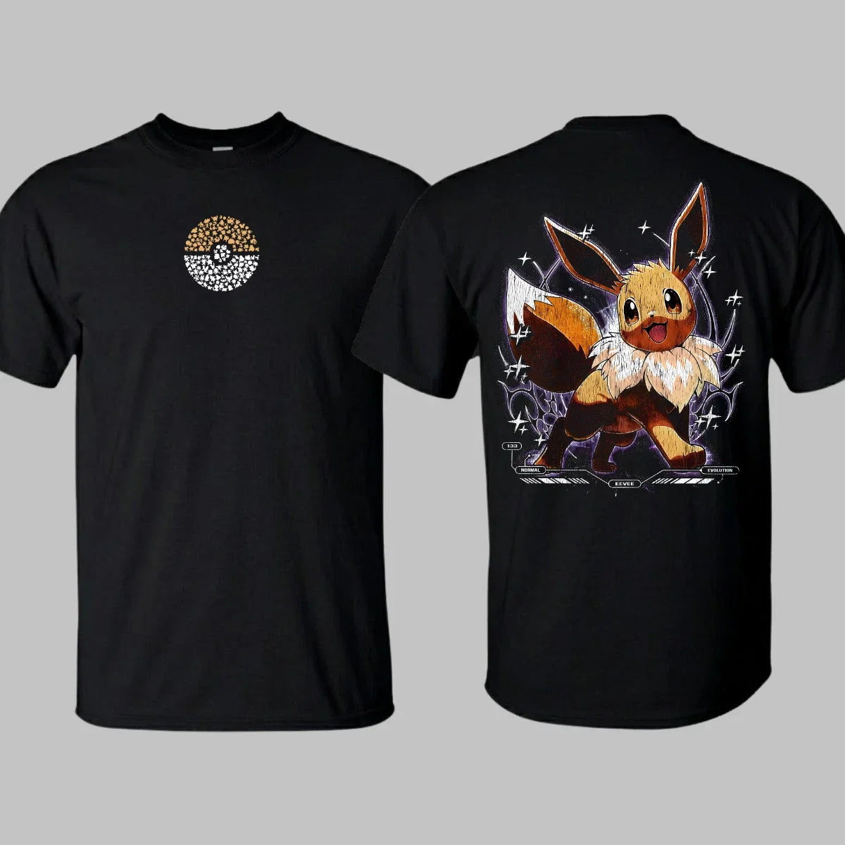 Retro Eevee Heavyweight Cotton Anime Oversized Men - Adult & Kids T-Shirts, Sweatshirts & Hoodies apparel design preview 1