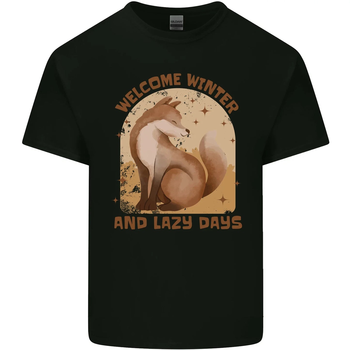 Fox Welcome Winter and Lazy Days Mens Light Cotton - Adult & Kids T-Shirts, Sweatshirts & Hoodies apparel design preview 1
