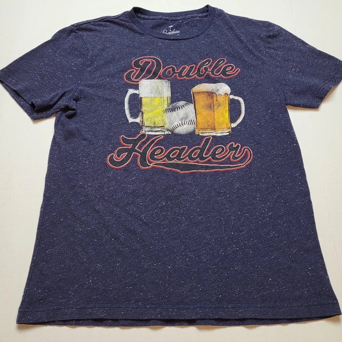 Paradise Double Header Mens M Baseball Beer Blue M28 - Adult & Kids T-Shirts, Sweatshirts & Hoodies apparel design preview 1
