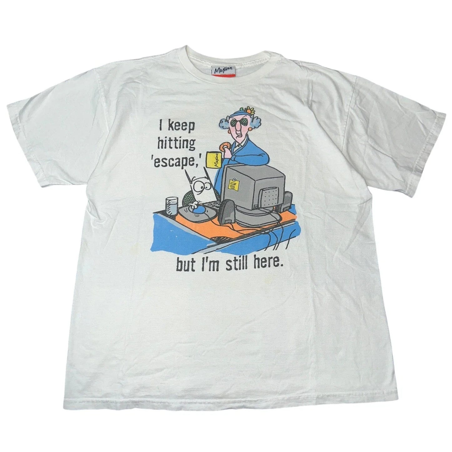 Vintage 90's Humor Maxine Hallmark Comic White Large - Adult & Kids T-Shirts, Sweatshirts & Hoodies apparel design preview 1