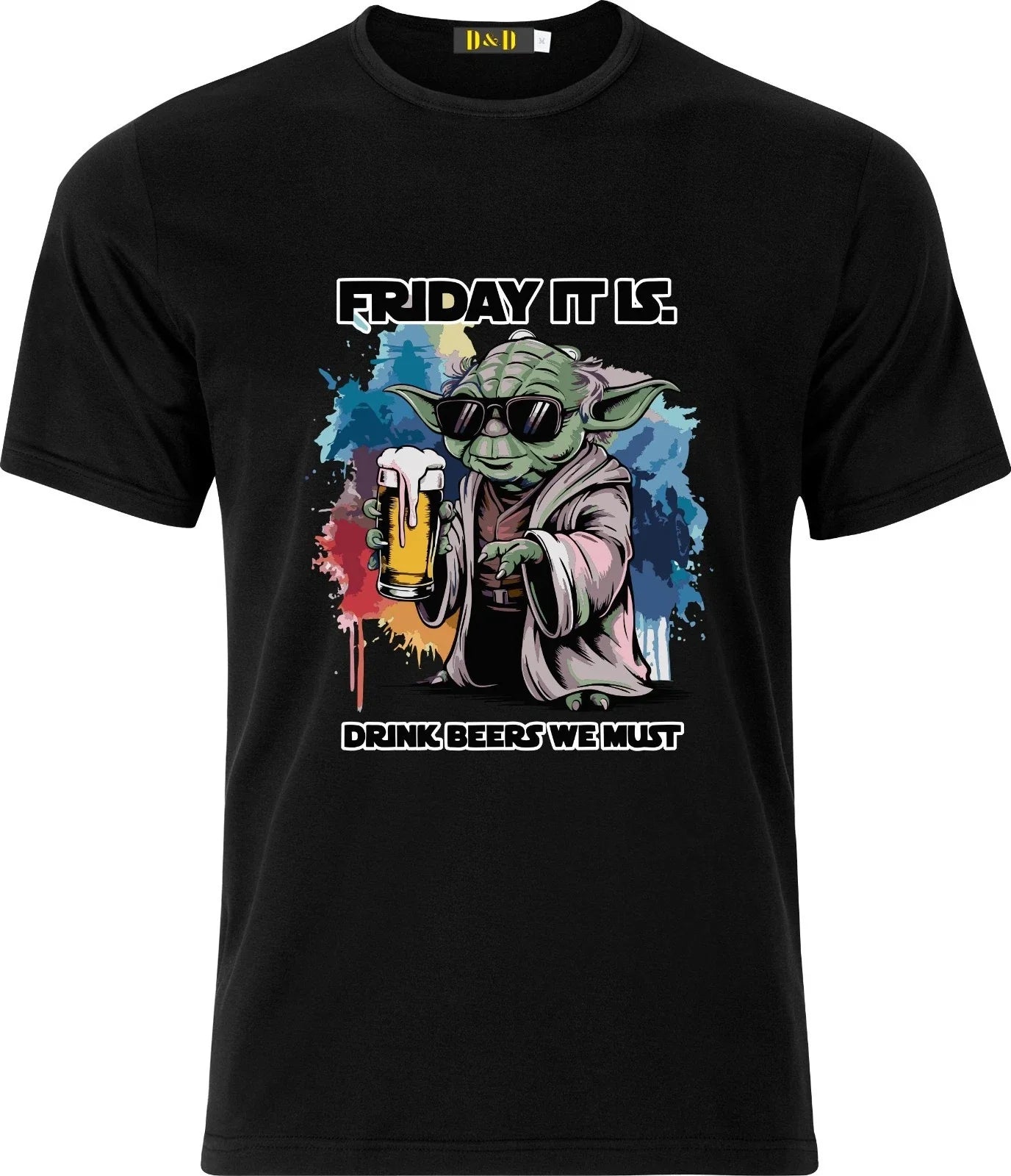 Friday it is Drink Beers we Must Yoda Inspired Funny - Adult & Kids T-Shirts, Sweatshirts & Hoodies apparel design preview 1