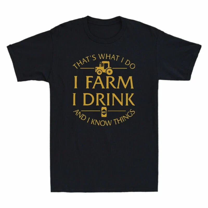 I Things Farmer Do That's Know And Beer Drink Funny - Adult & Kids T-Shirts, Sweatshirts & Hoodies apparel design preview 1