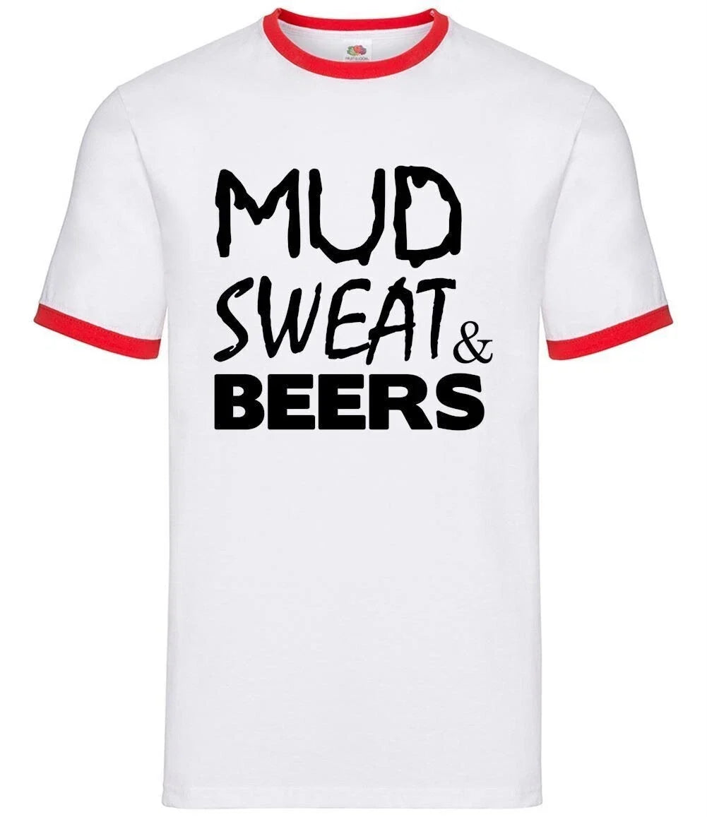 Mud Sweat Beers Mens Ringer Rugby Football Sport - Adult & Kids T-Shirts, Sweatshirts & Hoodies apparel design preview 1