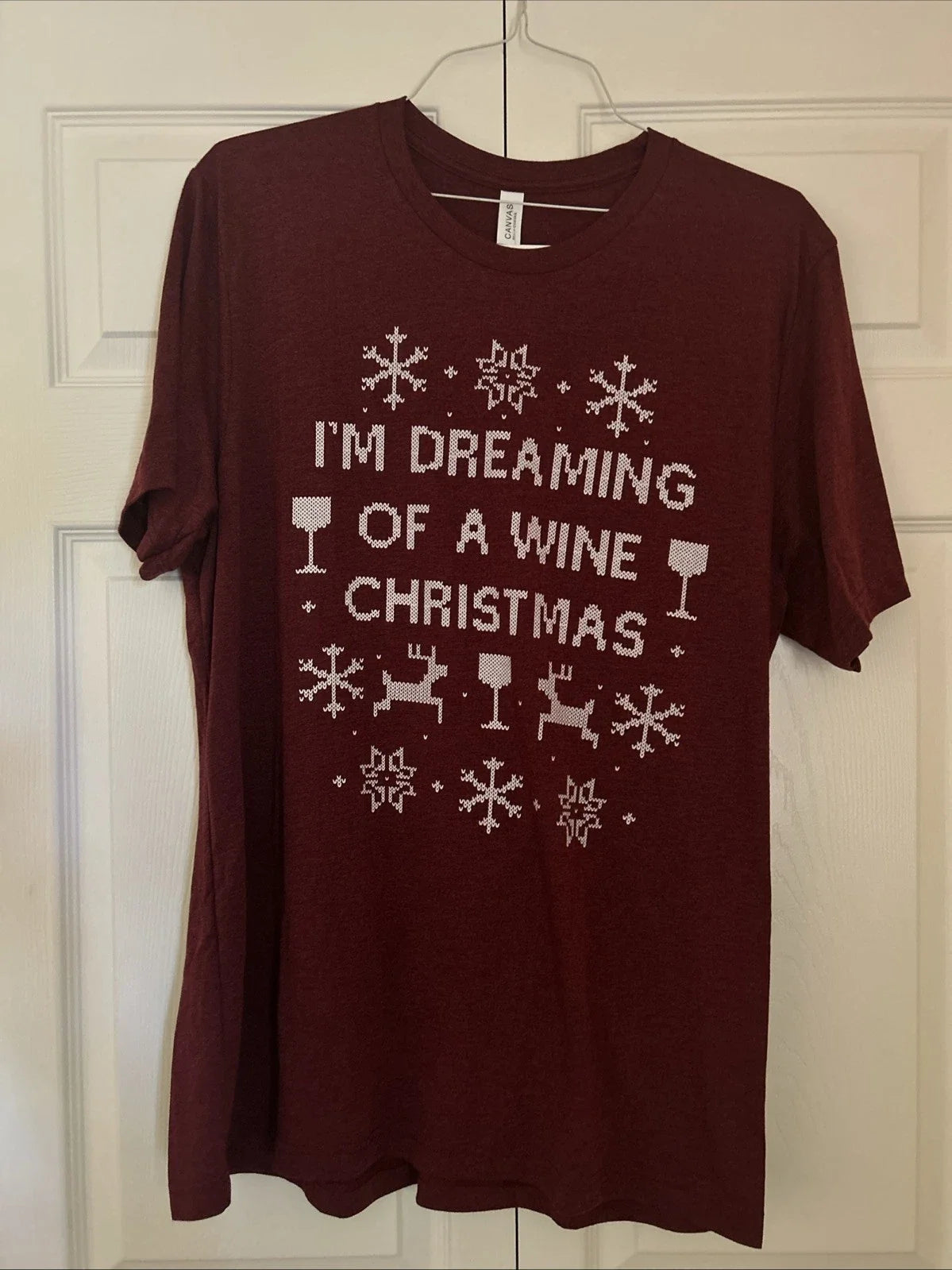 I'm Dreaming Of A Wine Christmas Mens XL Maroon Soft - Adult & Kids T-Shirts, Sweatshirts & Hoodies apparel design preview 1