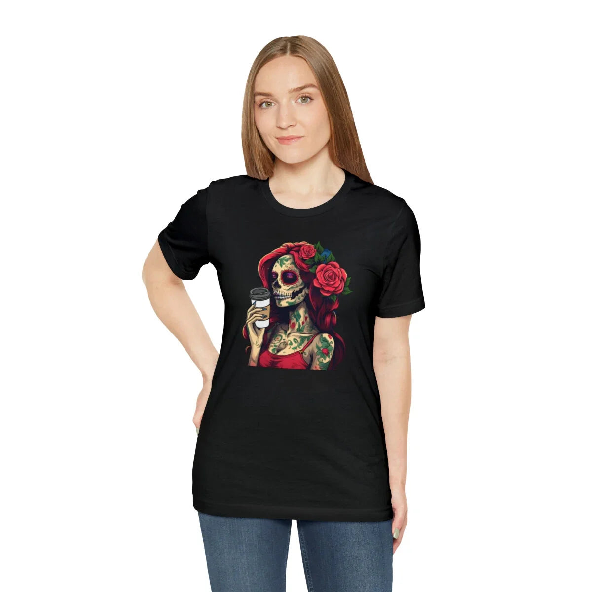 Coffee Sugar Skull Day of the Dead Mexican Halloween - Adult & Kids T-Shirts, Sweatshirts & Hoodies apparel design preview 1