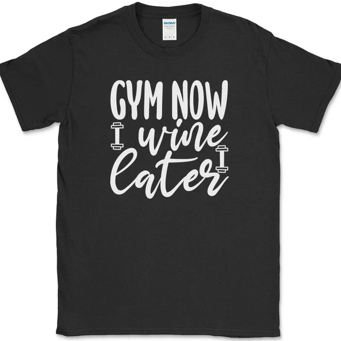 Gym Now Wine Later Funny Drinking Fitness Running - Adult & Kids T-Shirts, Sweatshirts & Hoodies apparel design preview 1