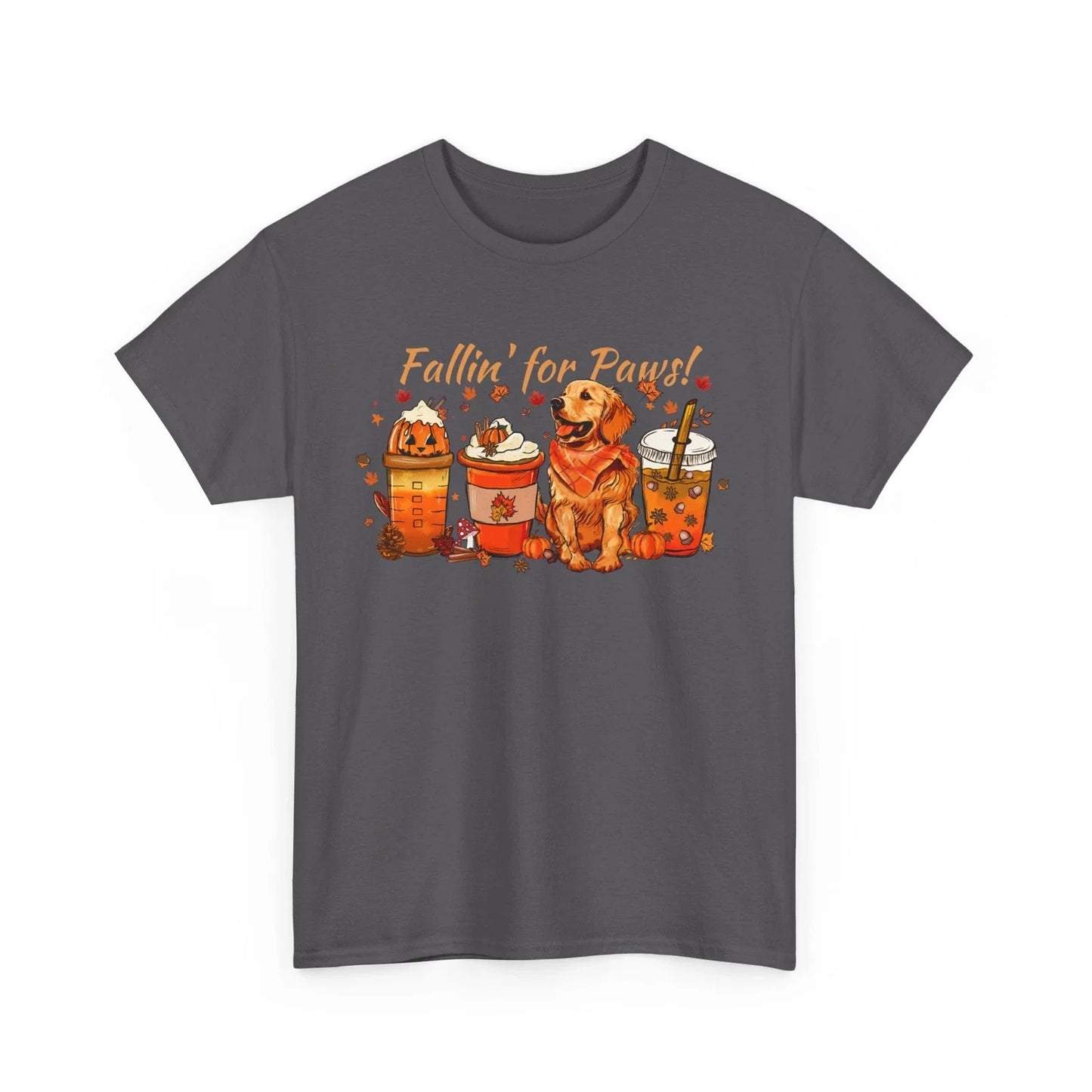 Autumn Animal Fallin' for Paws Cozy Dog Coffee - Adult & Kids T-Shirts, Sweatshirts & Hoodies apparel design preview 1