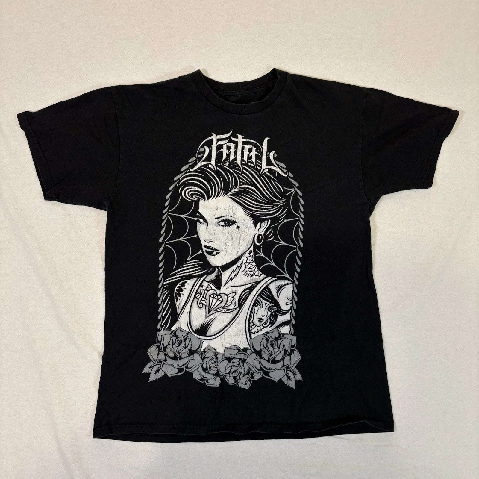 Fatal Clothing Tattoo Girl Art Black White Graphic - Adult & Kids T-Shirts, Sweatshirts & Hoodies apparel design preview 1