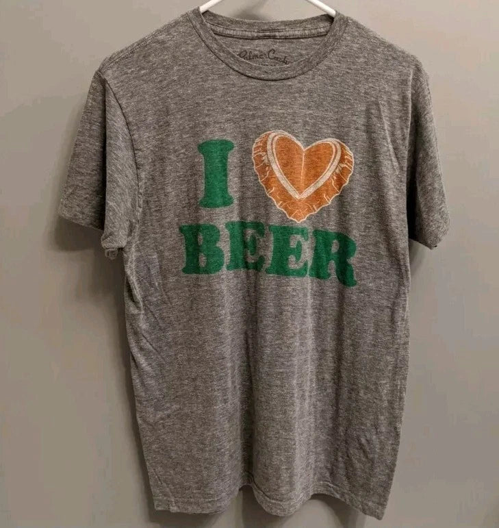 Men's I heart beer short sleeve gray size large - Adult & Kids T-Shirts, Sweatshirts & Hoodies apparel design preview 1