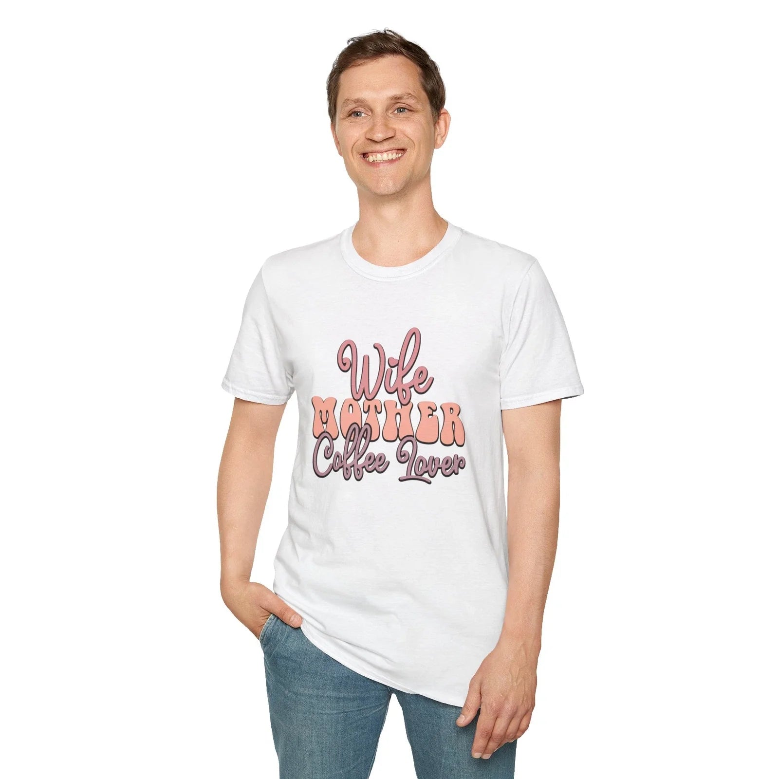 Wife mother coffee lover Unisex Softstyle - Adult & Kids T-Shirts, Sweatshirts & Hoodies apparel design preview 1
