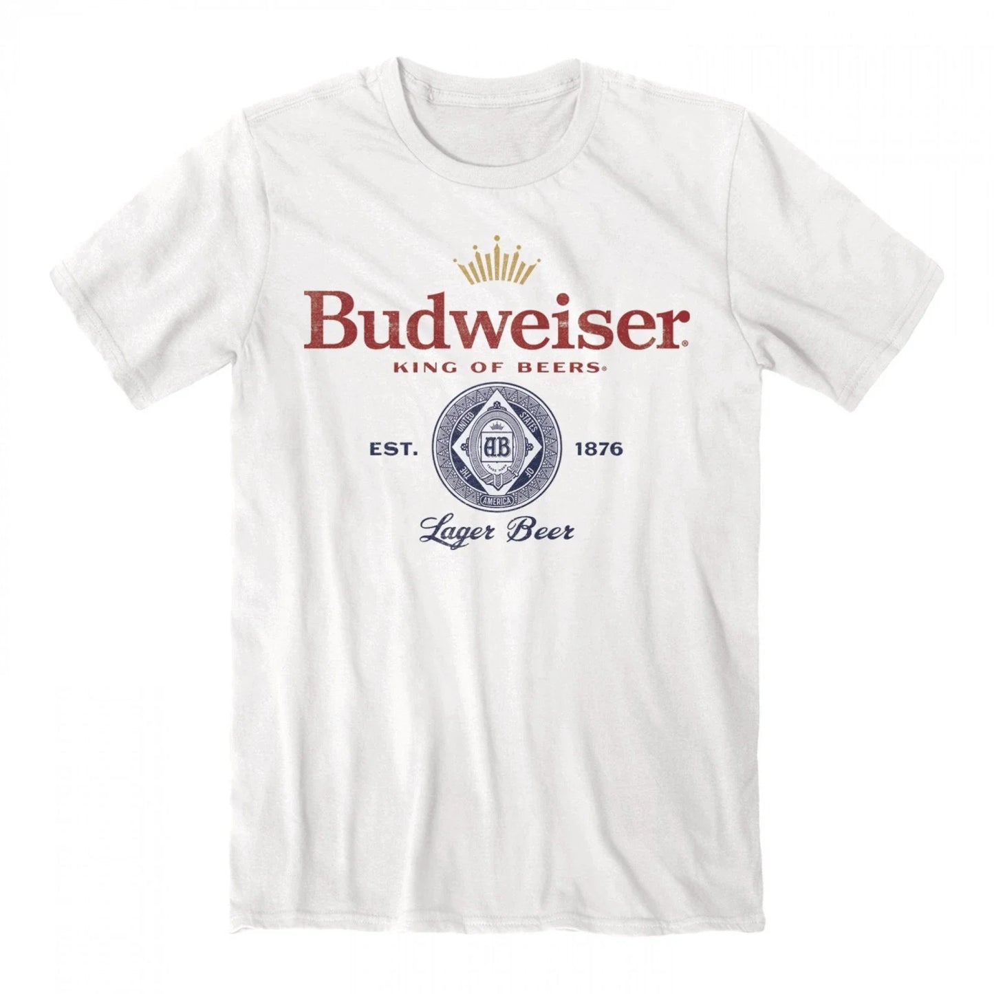 Budweiser 1876 King of Beers Print Shot Sleeve White - Adult & Kids T-Shirts, Sweatshirts & Hoodies apparel design preview 1