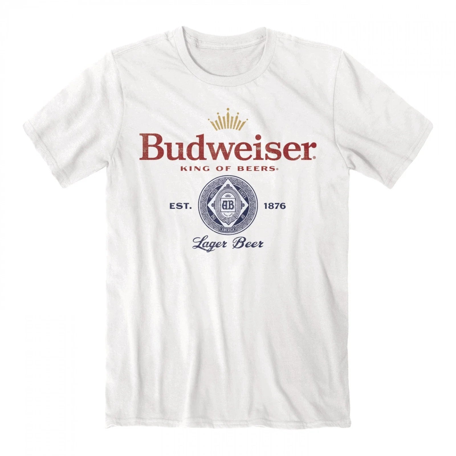 Budweiser 1876 King of Beers Print Shot Sleeve White - Adult & Kids T-Shirts, Sweatshirts & Hoodies apparel design preview 1