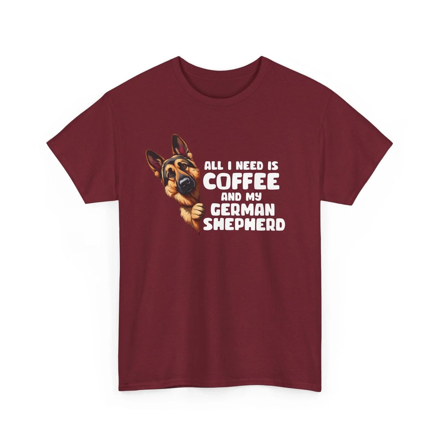 German Shepherd and Coffee, Dog Lovers Gift - Adult & Kids T-Shirts, Sweatshirts & Hoodies apparel design preview 1