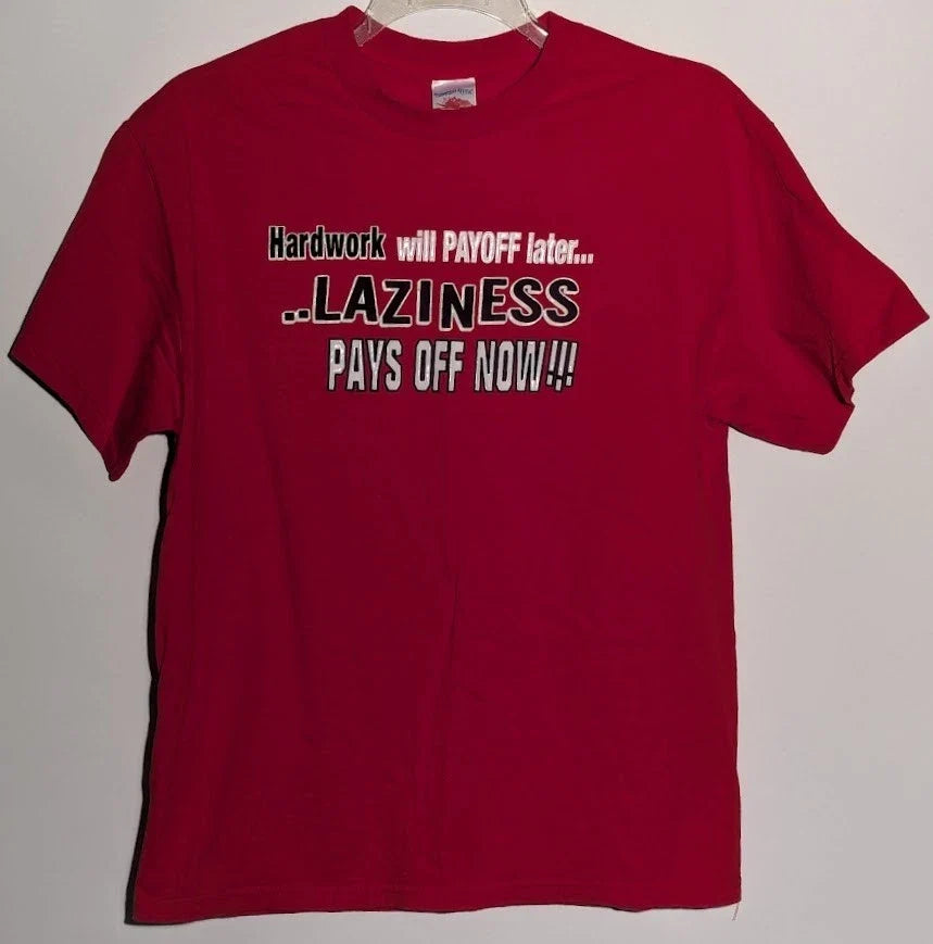 Vintage Novelty "Hard Work vs. Laziness" Rare Short - Adult & Kids T-Shirts, Sweatshirts & Hoodies apparel design preview 1