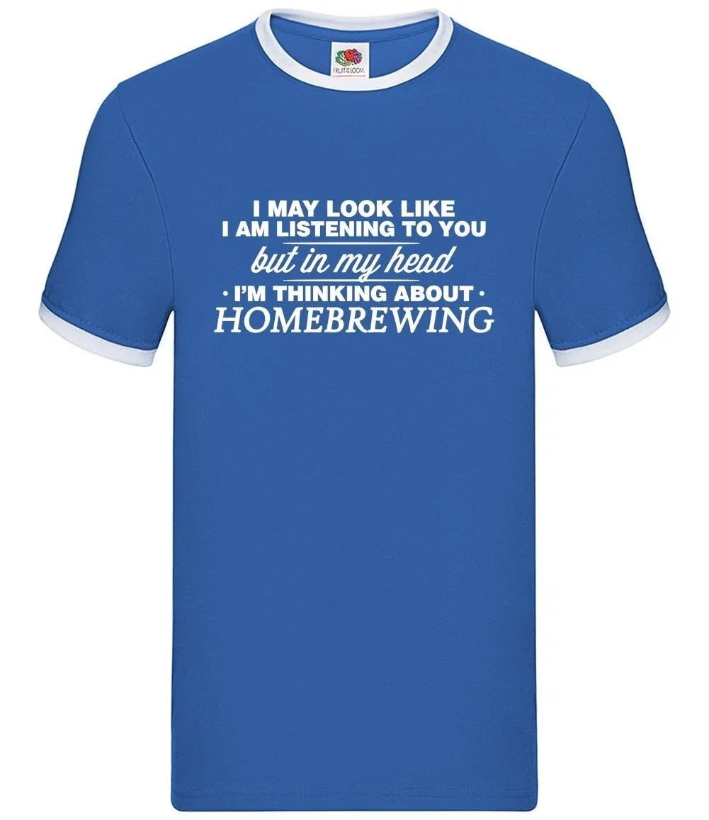 My Head I'm Homebrewing Mens Ringer Homebrew Home - Adult & Kids T-Shirts, Sweatshirts & Hoodies apparel design preview 1