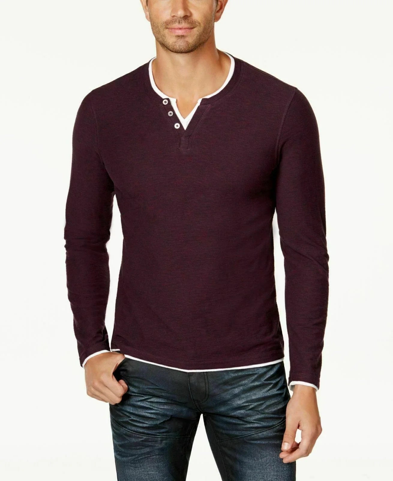 INC International Concepts Men'S Red Henley Wine - Adult & Kids T-Shirts, Sweatshirts & Hoodies apparel design preview 1