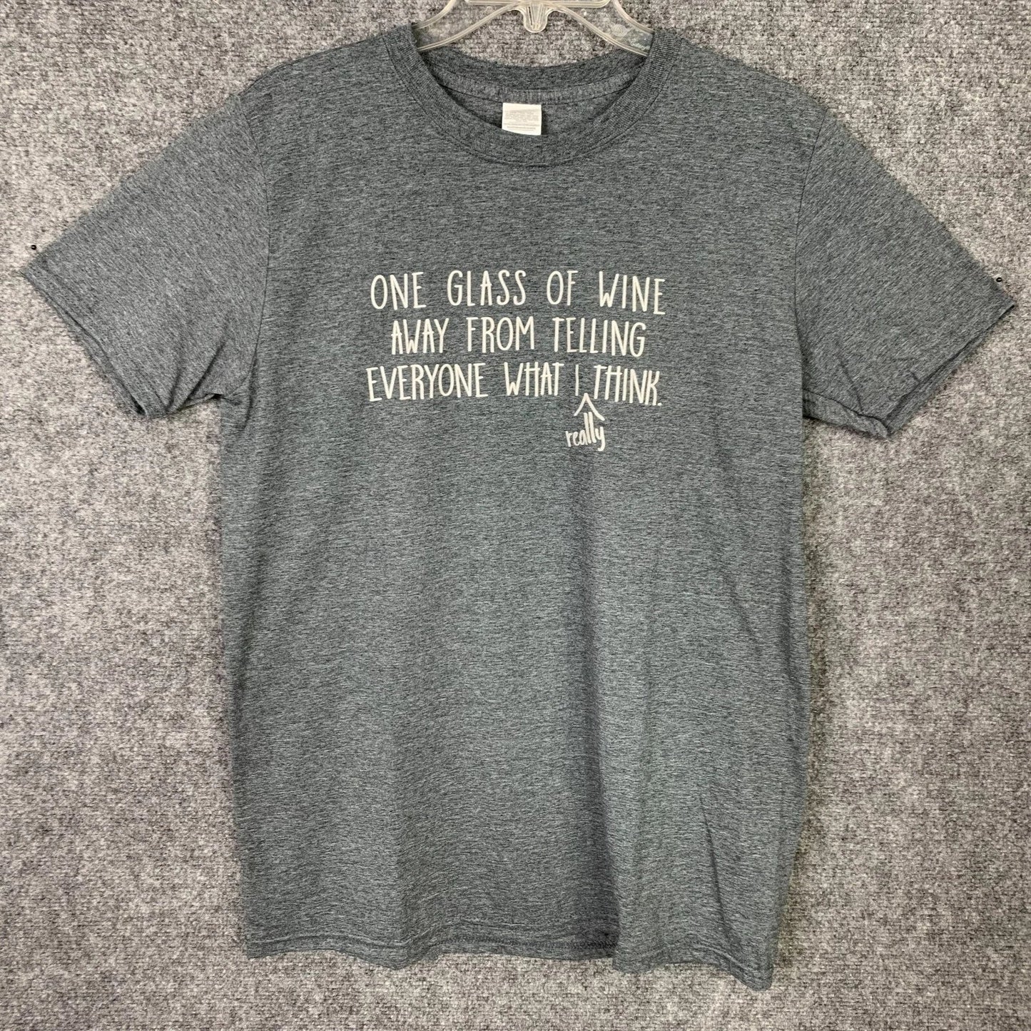 Gildan Activewear Text Unisex Women M Gray "glass of - Adult & Kids T-Shirts, Sweatshirts & Hoodies apparel design preview 1
