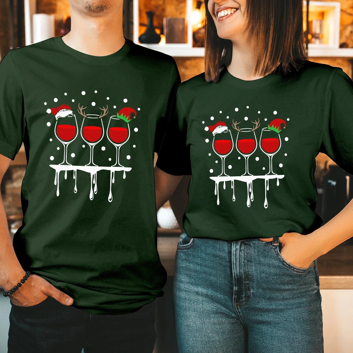 Christmas Wine Winedeer Reindeer Red Beer Lover Xmas - Adult & Kids T-Shirts, Sweatshirts & Hoodies apparel design preview 1