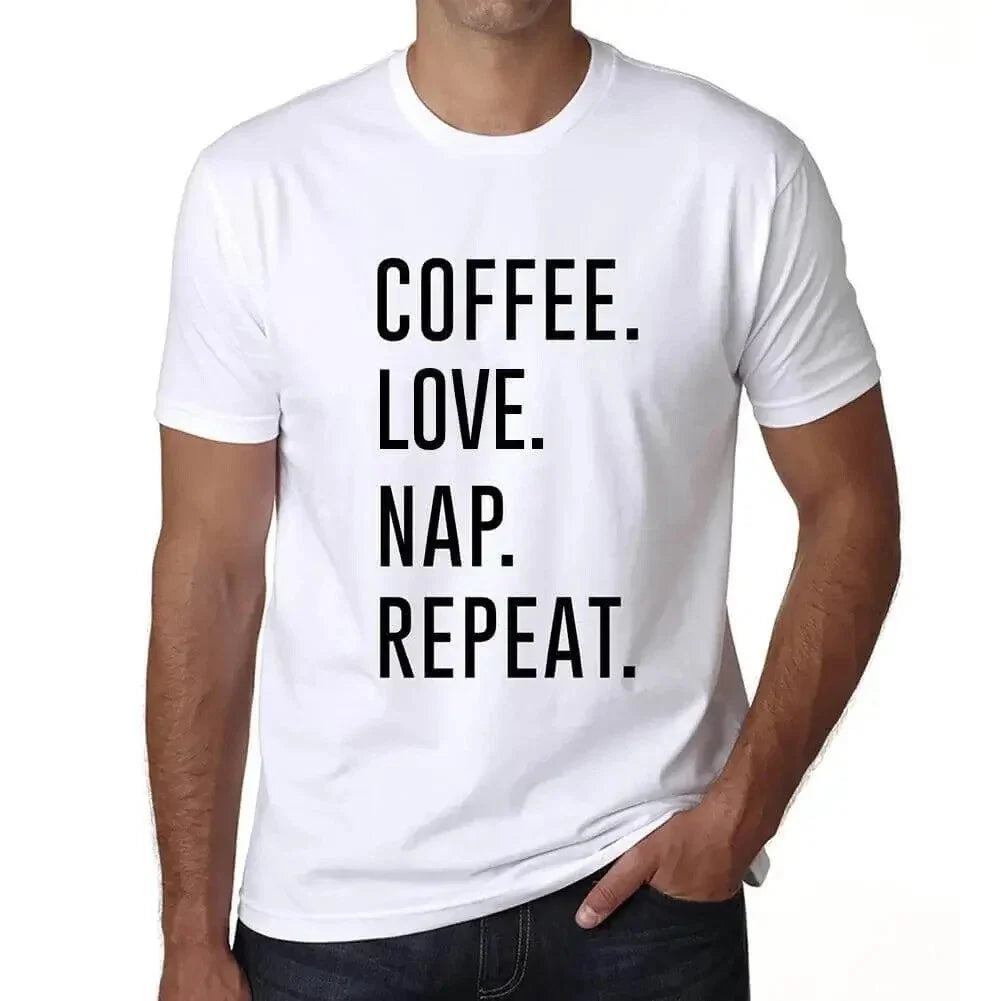 ULTRABASIC men's coffee love nap repetition repeat - Adult & Kids T-Shirts, Sweatshirts & Hoodies apparel design preview 1