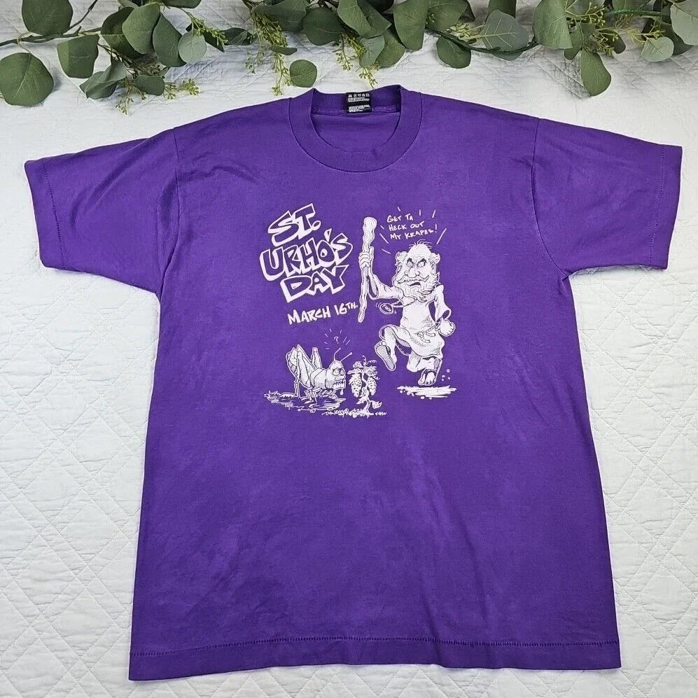 VTG Purple Wine Funny Graphic Size L Krapes St. - Adult & Kids T-Shirts, Sweatshirts & Hoodies apparel design preview 1