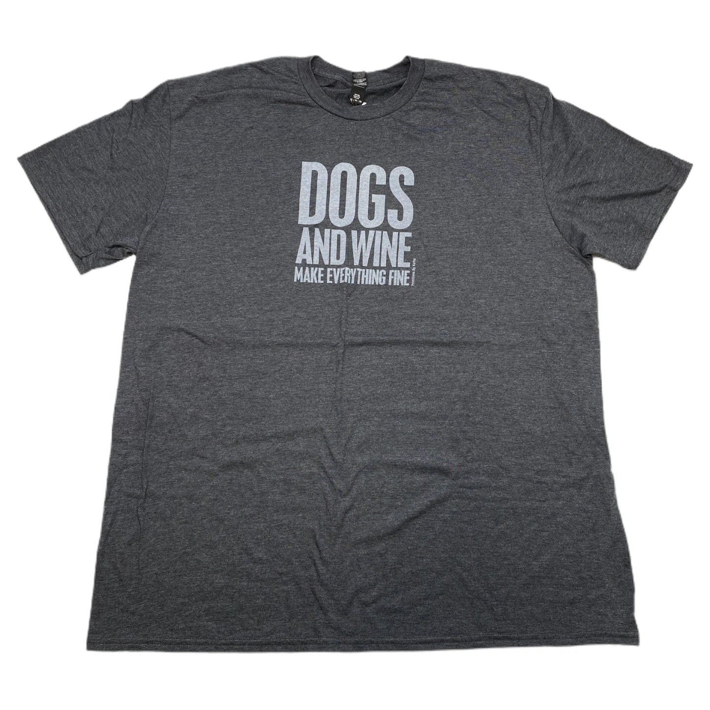 ANVIL by Gildan Grey Short Sleeve "Dogs Wine" Size - Adult & Kids T-Shirts, Sweatshirts & Hoodies apparel design preview 1