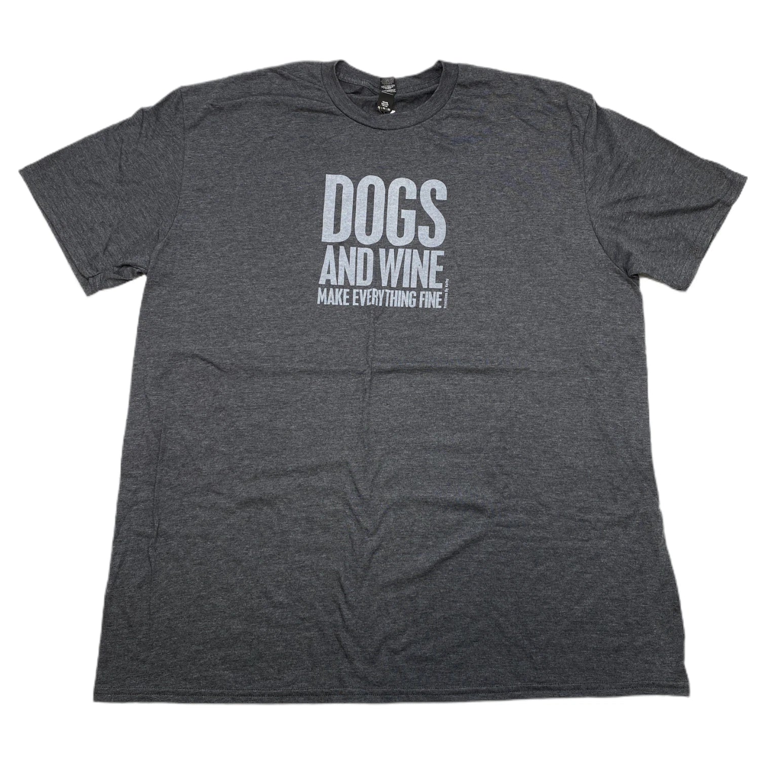ANVIL by Gildan Grey Short Sleeve "Dogs Wine" Size - Adult & Kids T-Shirts, Sweatshirts & Hoodies apparel design preview 1