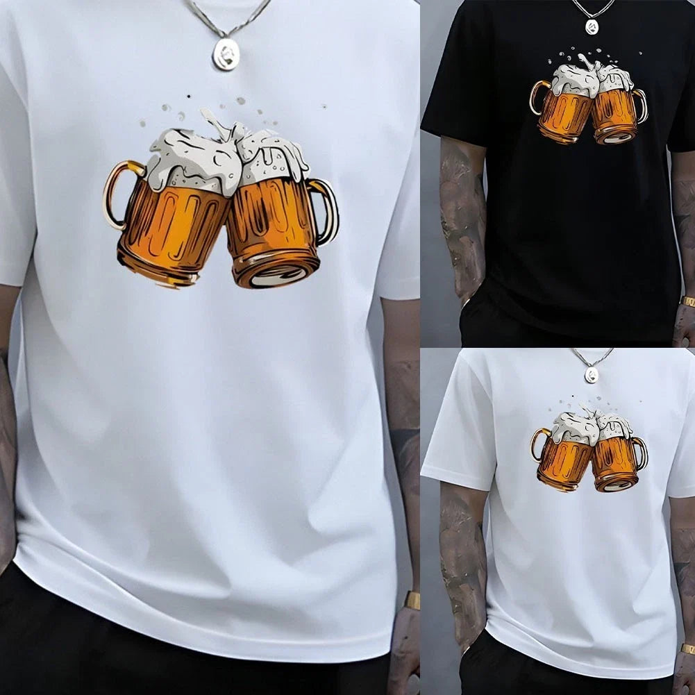 Men Short Sleeve Loose Fit Beer Graphic O Neck Casual - Adult & Kids T-Shirts, Sweatshirts & Hoodies apparel design preview 1