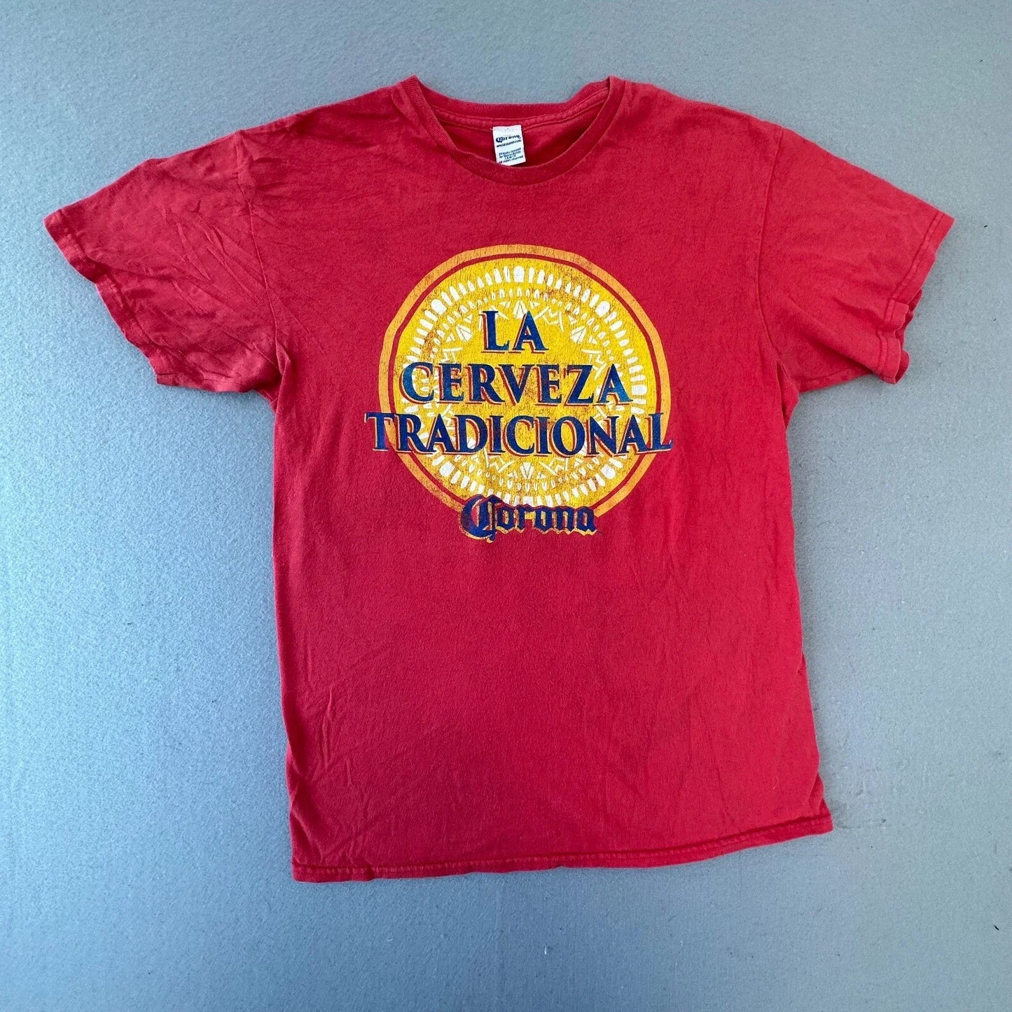 Corona La Cerveza Tradicional Mens Small Red Short - Adult & Kids T-Shirts, Sweatshirts & Hoodies apparel design preview 1