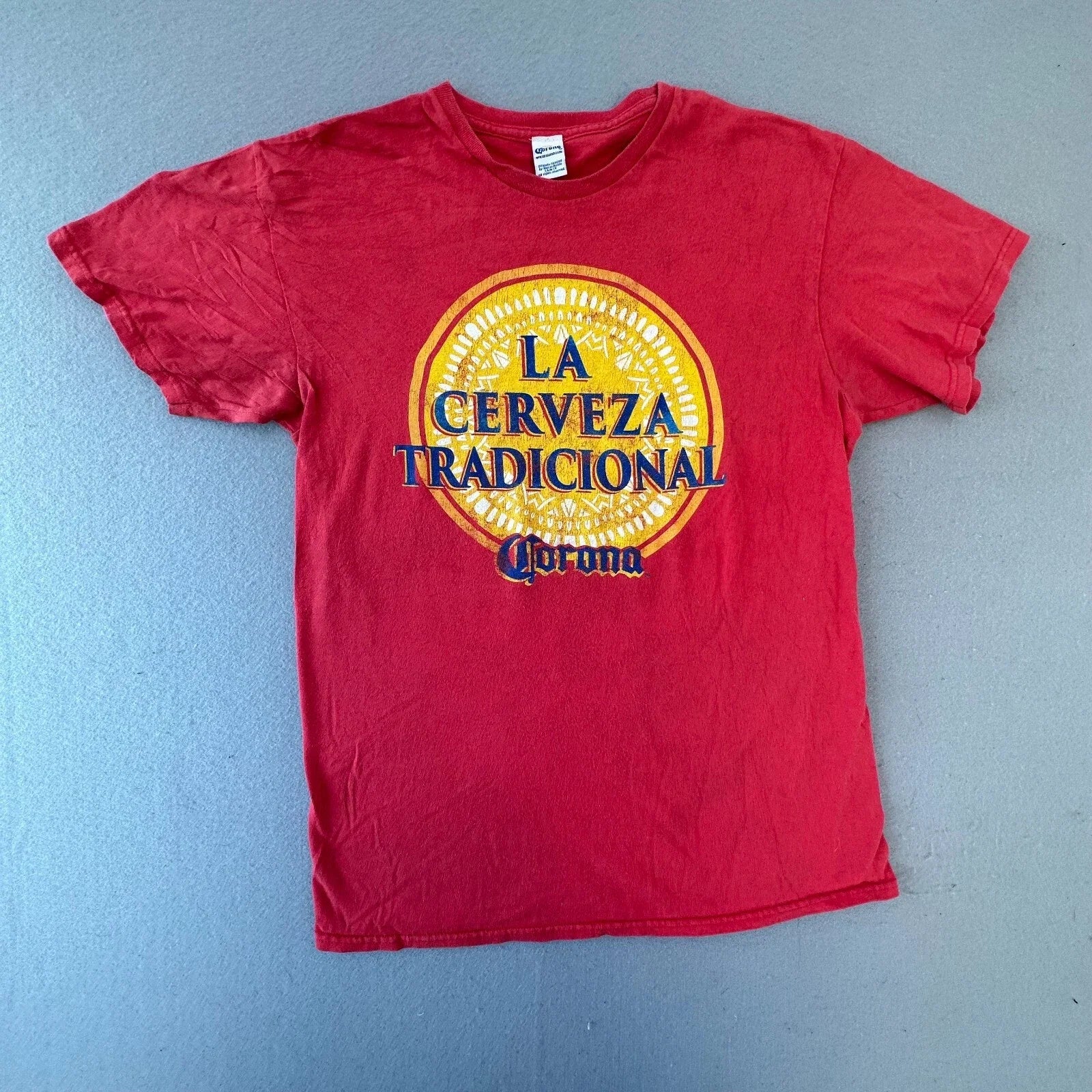 Corona La Cerveza Tradicional Mens Small Red Short - Adult & Kids T-Shirts, Sweatshirts & Hoodies apparel design preview 1