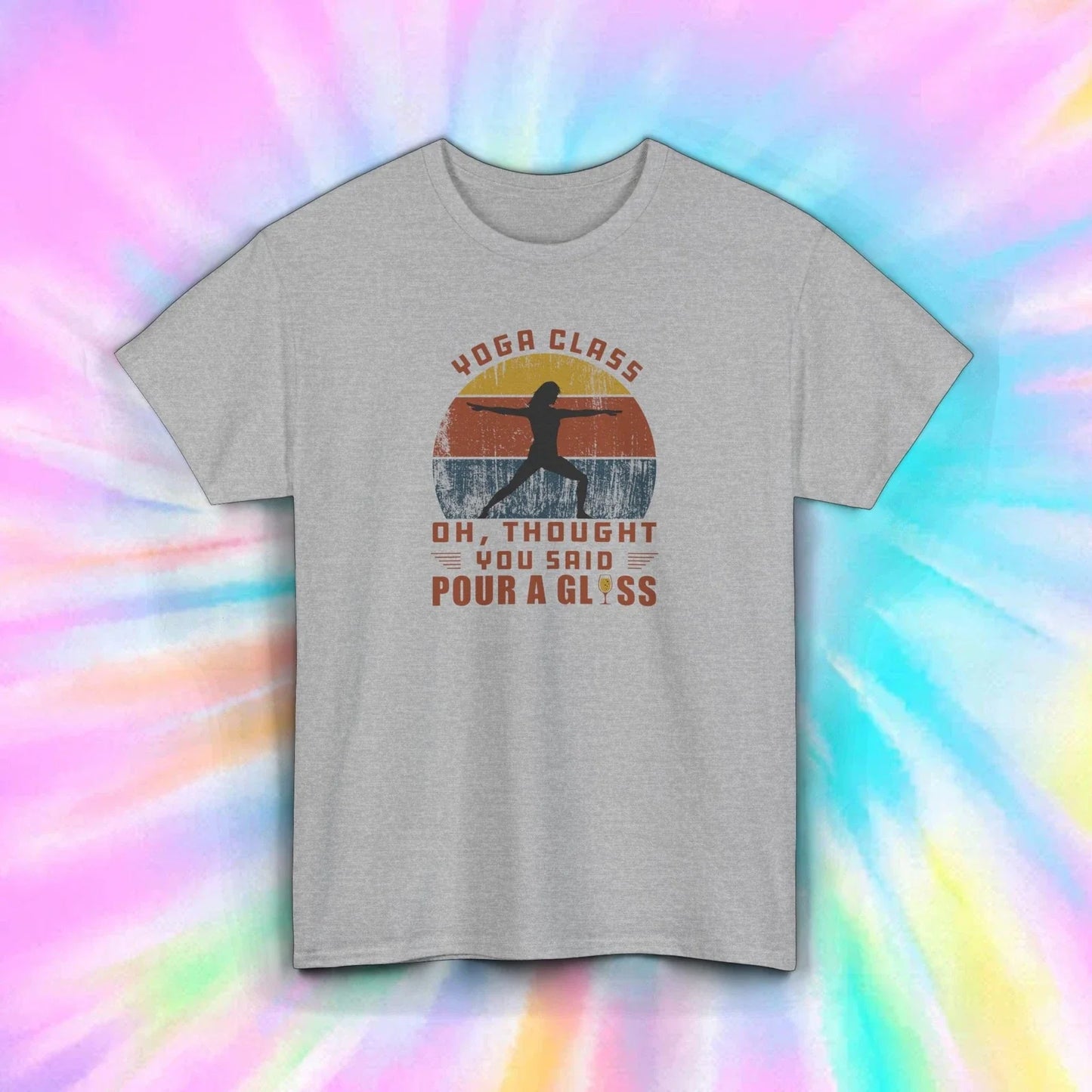 Yoga Class Pour A Glass Funny Wine Lover Workout - Adult & Kids T-Shirts, Sweatshirts & Hoodies apparel design preview 1
