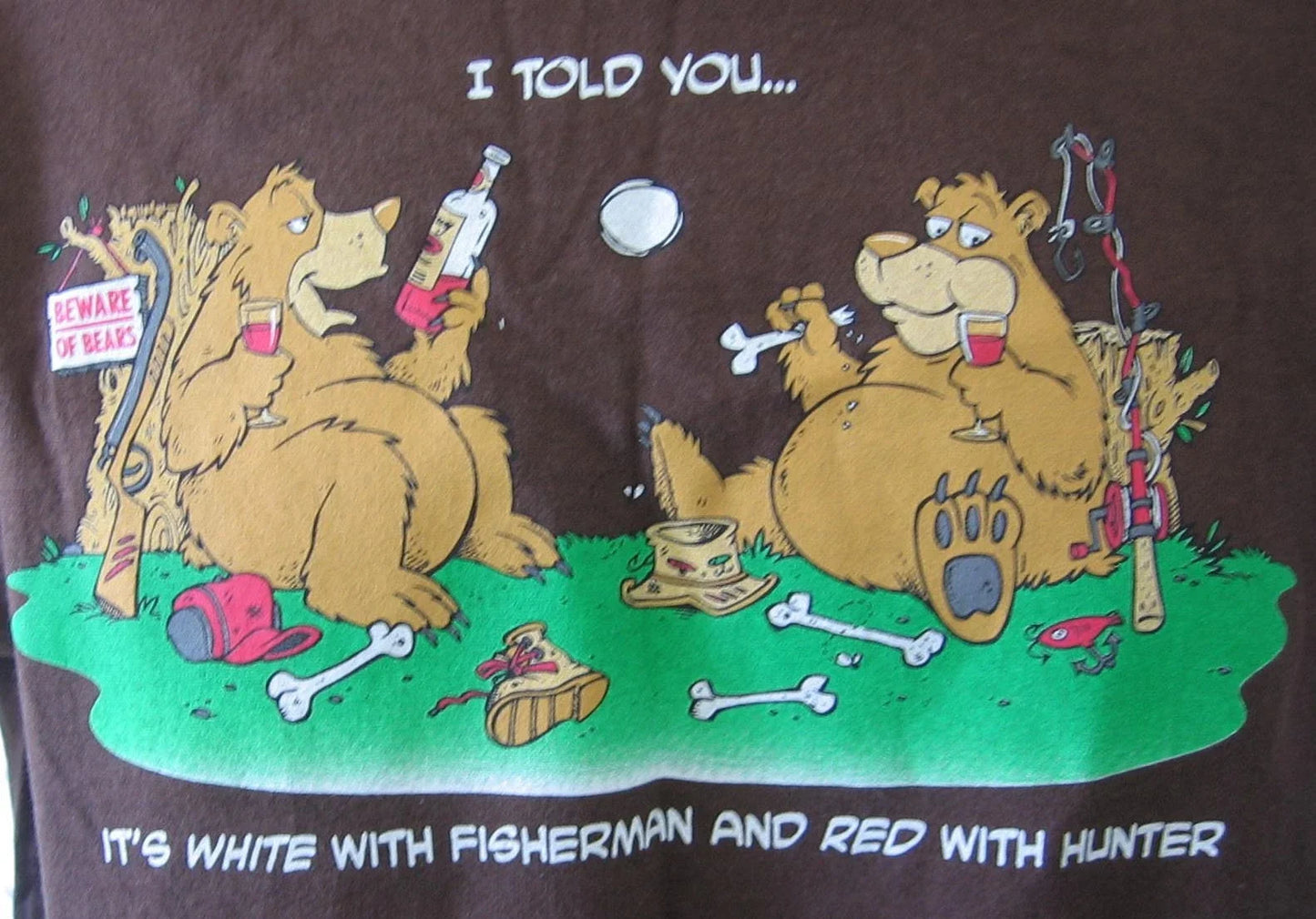 Bears Drinking Men's Medium Fishing Hunting Feasting - Adult & Kids T-Shirts, Sweatshirts & Hoodies apparel design preview 1