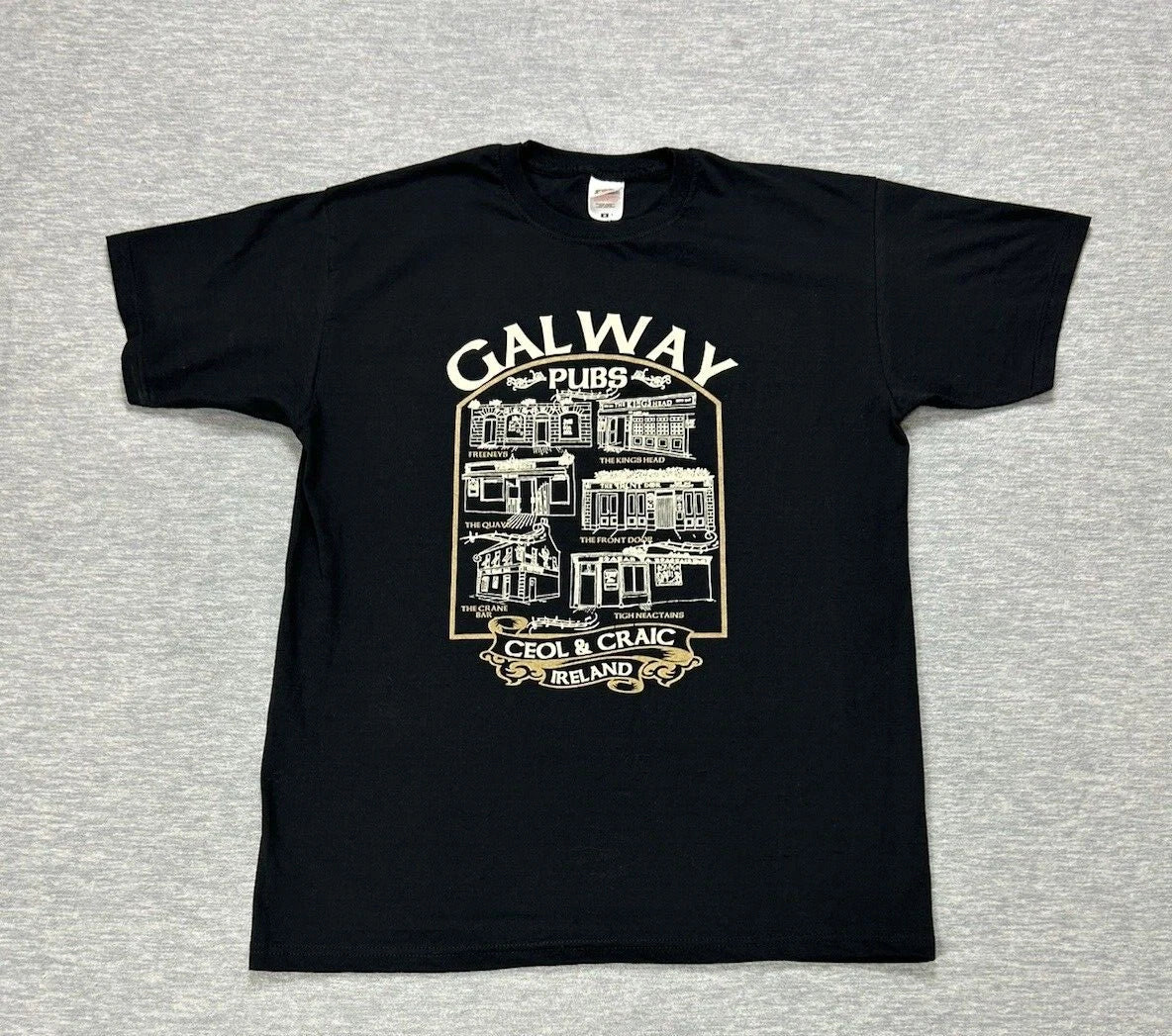 Gallway Pubs Mens Medium Black Graphic Ireland Logo - Adult & Kids T-Shirts, Sweatshirts & Hoodies apparel design preview 1