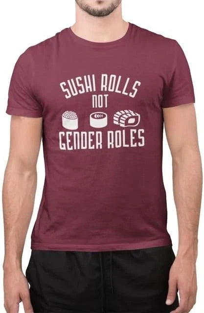 Sushi Rolls Not Gender Roles Amazing Birthday Food - Adult & Kids T-Shirts, Sweatshirts & Hoodies apparel design preview 1
