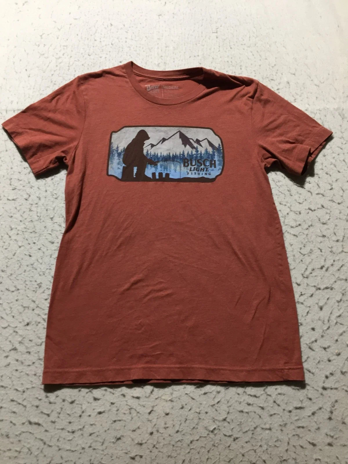 Busch Light Fishing Brew City Mens M Medium Brown Red - Adult & Kids T-Shirts, Sweatshirts & Hoodies apparel design preview 1