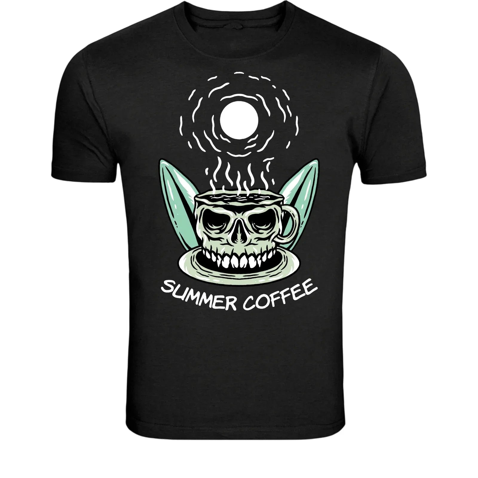 Summer Coffee Skull Cup Funny Dark Humor Lover - Adult & Kids T-Shirts, Sweatshirts & Hoodies apparel design preview 1