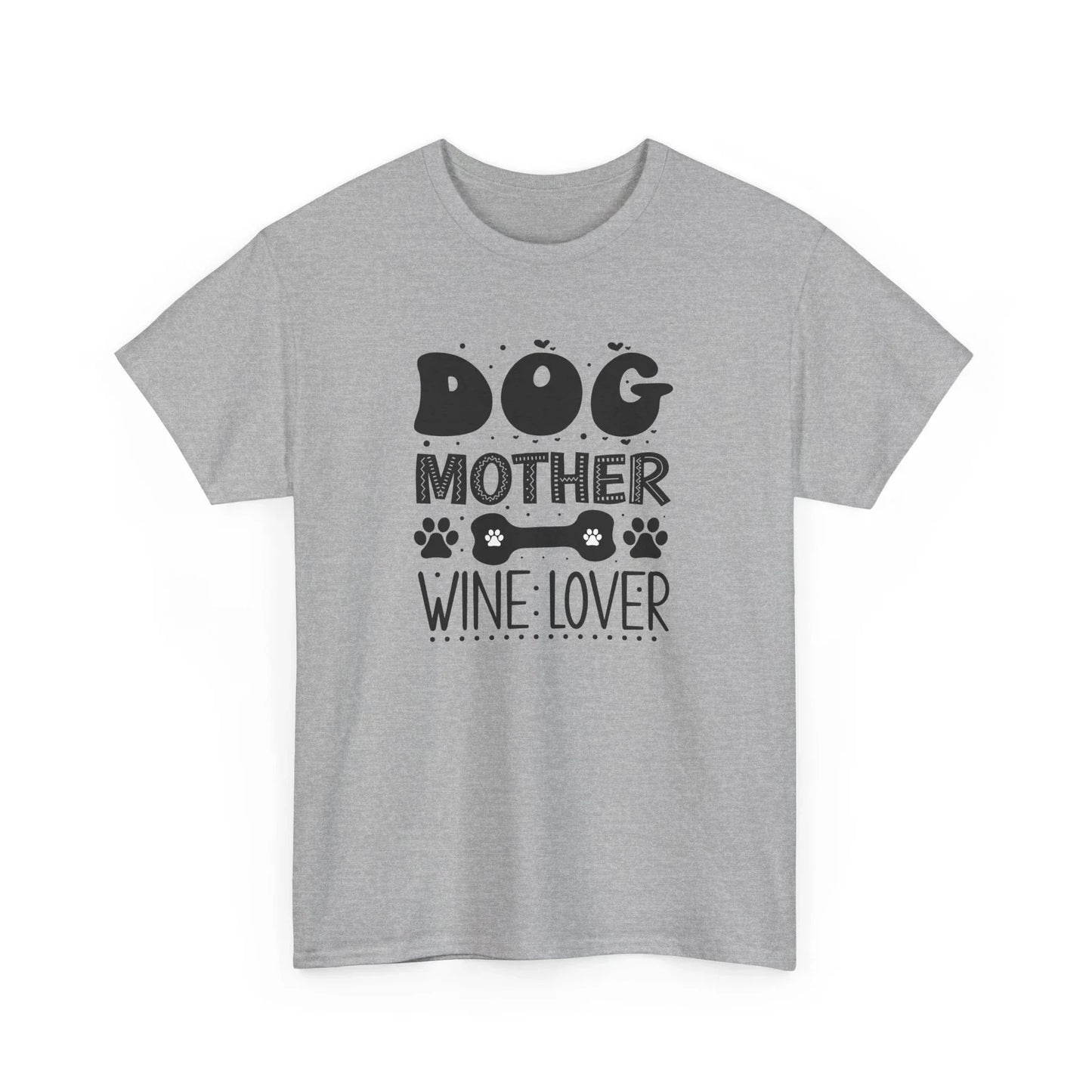 Dog Mother Wine Lover Cute Puppy Paw Print Graphic - Adult & Kids T-Shirts, Sweatshirts & Hoodies apparel design preview 1