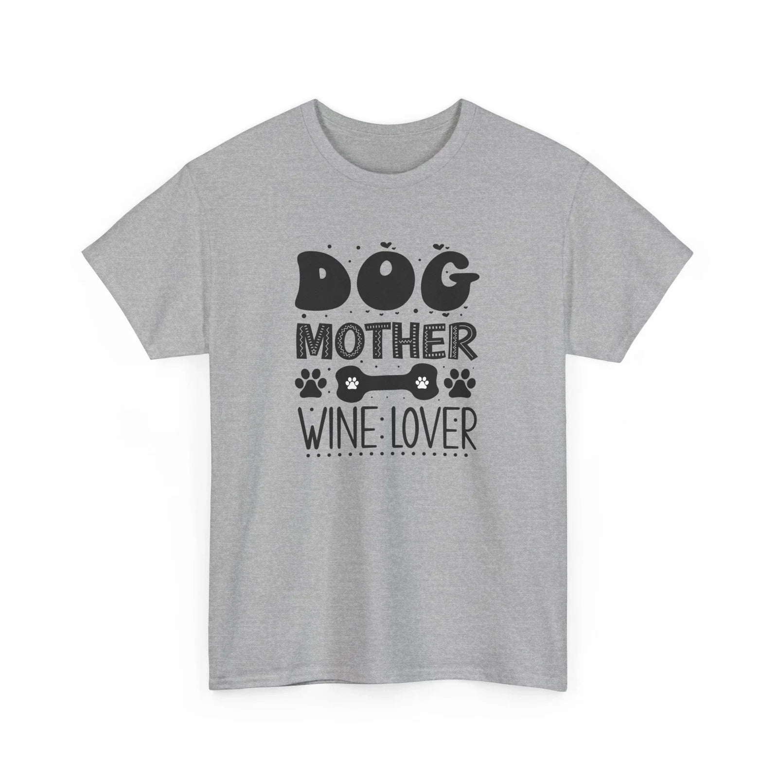 Dog Mother Wine Lover Cute Puppy Paw Print Graphic - Adult & Kids T-Shirts, Sweatshirts & Hoodies apparel design preview 1