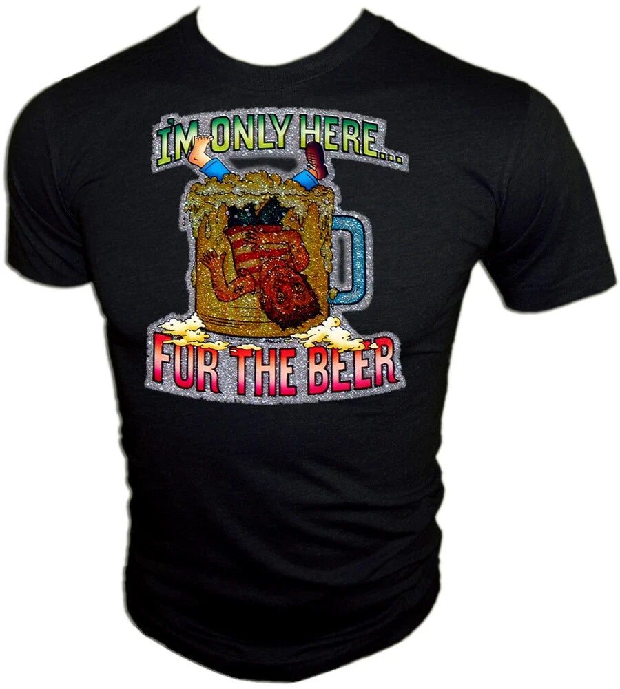 VTG 80's Here For BEER Dazed Confused movie Bud Party - Adult & Kids T-Shirts, Sweatshirts & Hoodies apparel design preview 1