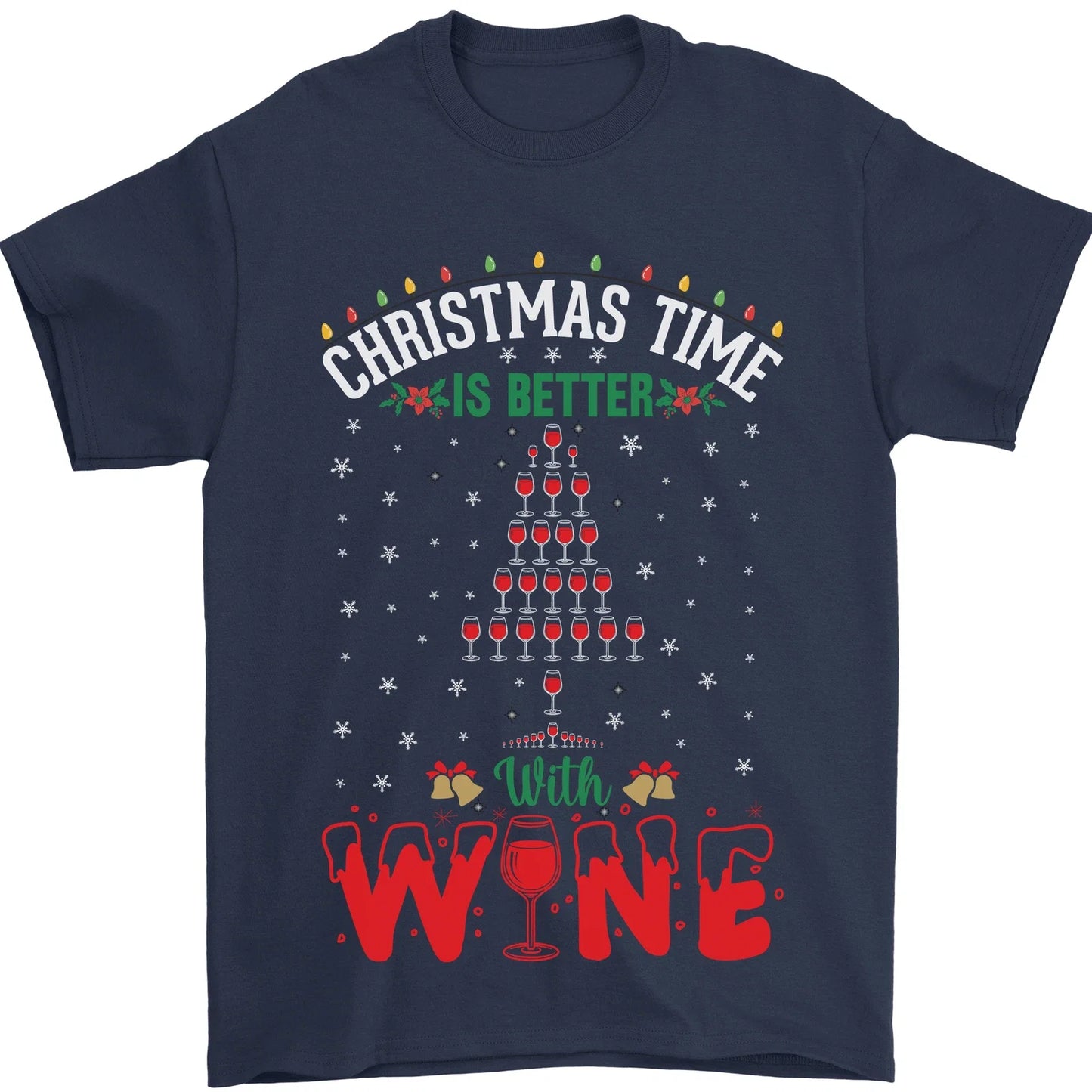 Christmas Better With Wine Funny Alcohol Mens 100% - Adult & Kids T-Shirts, Sweatshirts & Hoodies apparel design preview 1
