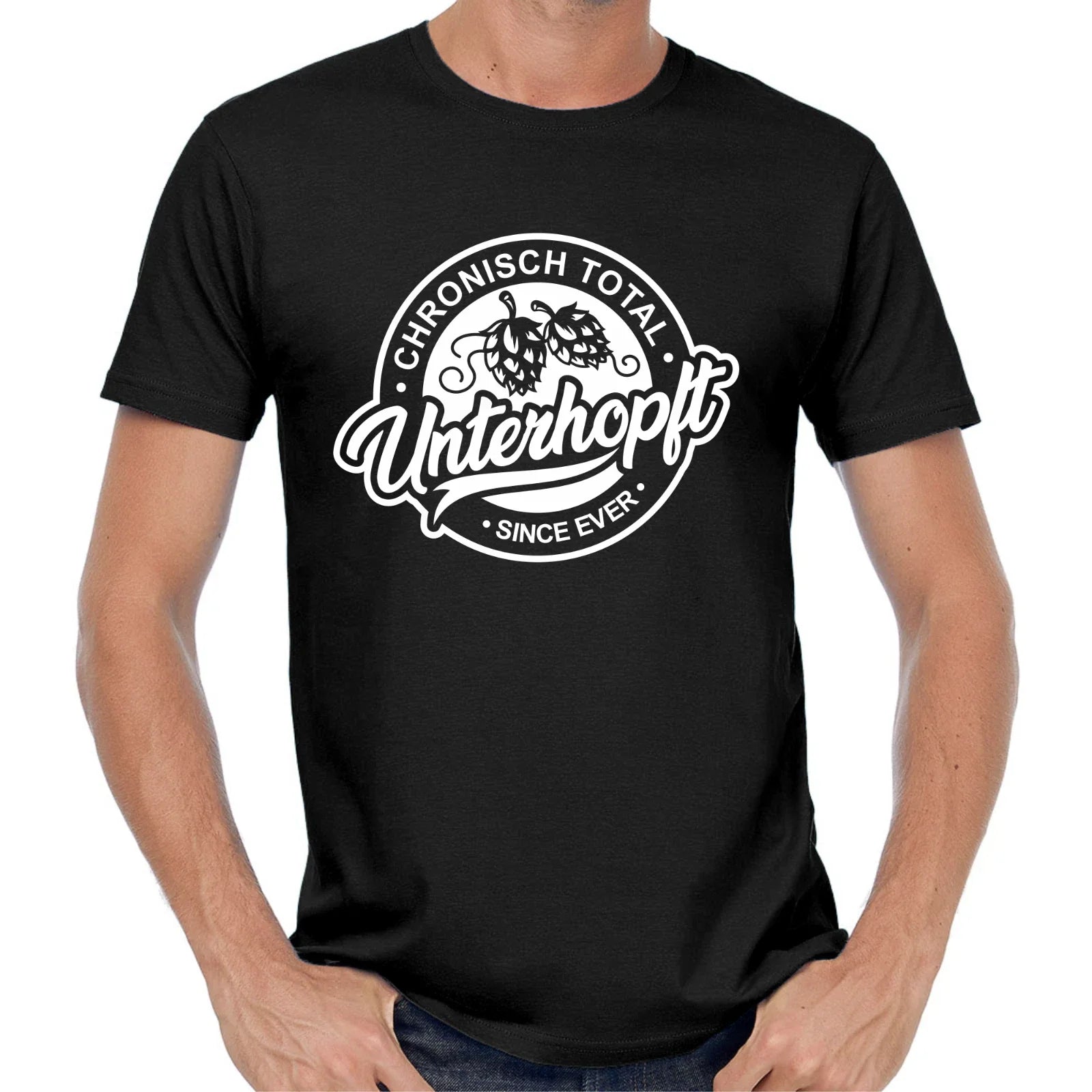 Unterhopft Beer Party Oktoberfest Slogan Comedy Fun - Adult & Kids T-Shirts, Sweatshirts & Hoodies apparel design preview 1