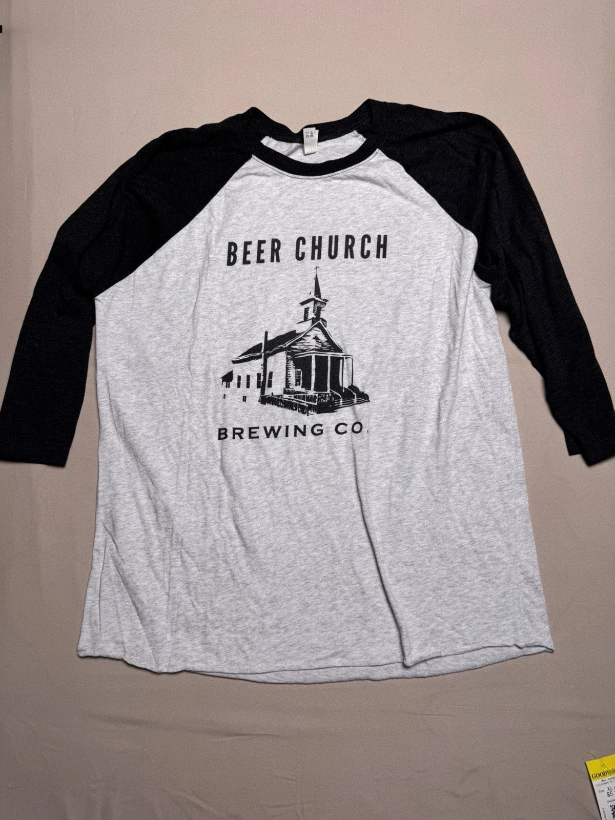 Beer Church Brewing Co Raglan Baseball T-XL Drink Eat - Adult & Kids T-Shirts, Sweatshirts & Hoodies apparel design preview 1