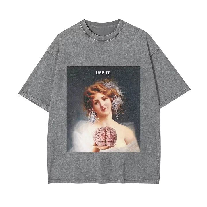 Use It Brain Graphic Acid Wash Vintage Grunge - Adult & Kids T-Shirts, Sweatshirts & Hoodies apparel design preview 1