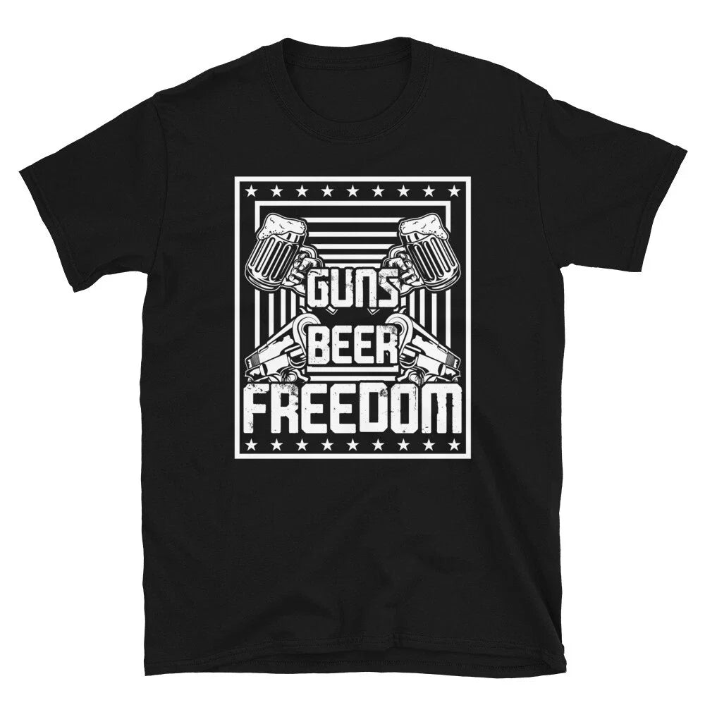 Guns Beer Freedom Short-Sleeve American Patriot - Adult & Kids T-Shirts, Sweatshirts & Hoodies apparel design preview 1